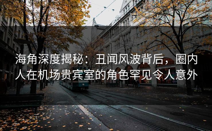 海角深度揭秘：丑闻风波背后，圈内人在机场贵宾室的角色罕见令人意外