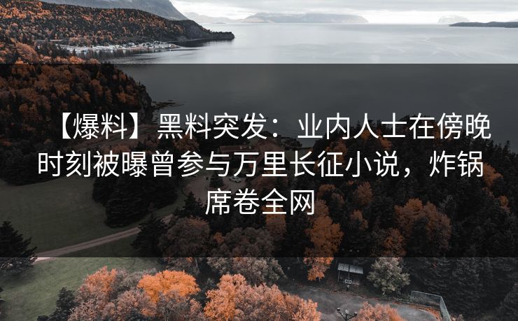 【爆料】黑料突发：业内人士在傍晚时刻被曝曾参与万里长征小说，炸锅席卷全网