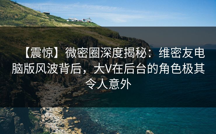 【震惊】微密圈深度揭秘：维密友电脑版风波背后，大V在后台的角色极其令人意外