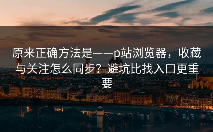 原来正确方法是——p站浏览器，收藏与关注怎么同步？避坑比找入口更重要